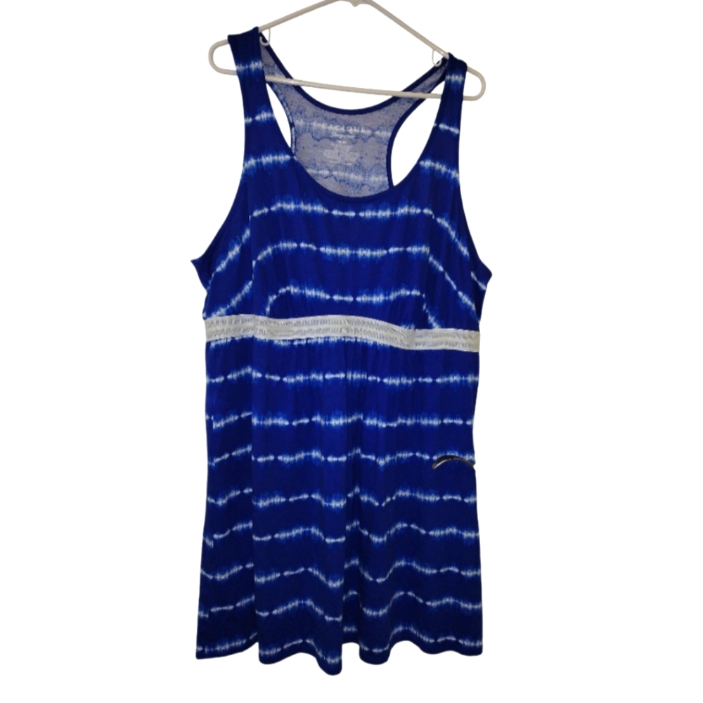 Lane Bryant Cacique Sleepwear Racerback Blue Tie Dye Chemise Short Nightie 22/24